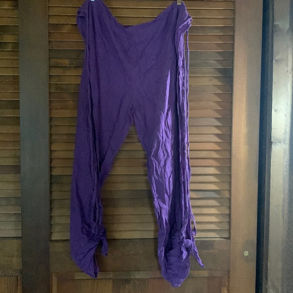 Wrap around waist split leg harem pant